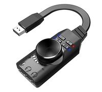 Sunydog GS3 Carte son externe USB, adaptateur de carte son virtuelle 7.1 canaux, Plug and Play avec connecteurs pour casque et microphone, réglage du volume, mise à niveau du microphone, version mise