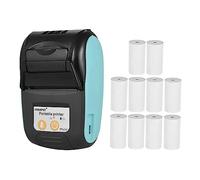 Sunydog Imprimante de Poche 58mm de Reçu de L'imprimante Thermique Portable Pt-210 pour la Logistique des Usines de Restaurants de Magasins de Détail, 10 Rouleaux de Papier