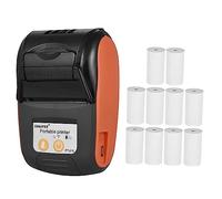 Sunydog Imprimante de Poche 58mm de Reçu de L'imprimante Thermique Portable Pt-210 pour la Logistique des Usines de Restaurants de Magasins de Détail, 10 Rouleaux de Papier