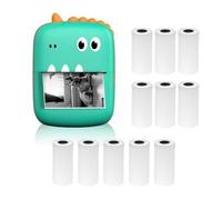 Sunydog Imprimante de Poche BT, Imprimante de Mémos Portable Multifonction pour Fabricant D'autocollants pour Smartphone avec 9 Rouleaux de Papier 57 Mm + 5 Rouleaux de (11 White Thermal Paper Roll)