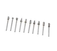 Sunydog Jeu de Fraises Carbure à Haute dureté, 10 Pièces | Acier allié au tungstène, haute durabilité, adapté au travail du bois, formes variées, compatible avec les outils Dremel