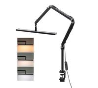 Sunydog Lampe de Table Flexible pour Bureau à Ongles, Soins de la Peau, Lecture, Double Alimentation 3000K/ 4500K/ 6000K, 90 + CRI, Adaptateur USB/AC pour Le Bureau et la Maison (B-UE)