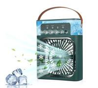 Sunydog Mini Humidificateur Refroidisseur D'air avec 3 Vitesses de Vent Réglables et Veilleuse Colorée pour Atelier de Bureau à Domicile Noir (Verte)