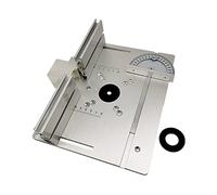 Sunydog Plaque d'Insertion pour Table Défonceuse Alliage Aluminium Argent | avec Guide d'Onglet pour Travail du Bois Gravure Finition pour Machine de Découpe Gravure Électrique