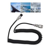 Sunydog Rallonge de Microphone Enroulée à 8 Broches, Durable et Extensible pour émetteur-récepteur, Câble Mâle Femelle en ABS Noir de 60cm