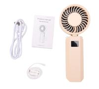 Sunydog Ventilateur Portable avec écran LED, Batterie 3000mAh (Beige) | Conception pliable, matériau ABS léger, utilisation polyvalente, parfait pour les voyages