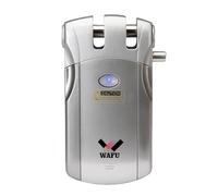 Sunydog WAFU WF-018 Système de Verrouillage de Porte sécurité avec Télécommande sans Fil avec 4 Clés pour Maison Intelligente - 15,5 X 8 X 3,5 Cm (Argent)