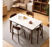 Sunyongfly Ensemble Table et chaises, Bois d'hévéa, Montage Facile, Une Table et Quatre chaises
