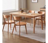 Sunyongfly Ensemble Table et chaises, chêne, Bureau, Montage Facile, Une Table et Quatre chaises