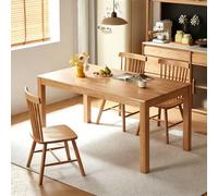 Sunyongfly Ensemble Table et chaises : Ensemble de Salle à Manger de Restaurant Facile à Monter, composé d'une Table et de Quatre chaises(120cm)