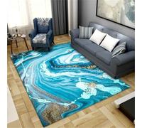 SUNYRDSM Paillassons pour Entrée Tapis Kitchen 180X270CM Tapis de Salon Bleu Abstrait, Accessoires de Chambre de Jeunesse, insonorisant et ne se décolore Pas Tapis Lavable