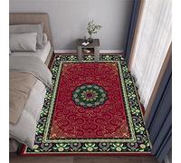 SUNYRDSM Tapis De Chambre Enfant Tapis Tissé À Plat 60x100cm Décoration Florale Rouge Tapis rétro Meubles de Salon sans déformation Tapis Lavable
