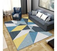 SUNYRDSM Tapis De Cuisine Antidérapant Meuble Cuisine Les Accessoires de décoration de la Maison du Salon à Motif géométrique Triangle Jaune-Bleu ne sont Pas déformés Moquette Pas Cher 60x90cm