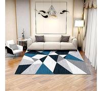 SUNYRDSM Tapis De Cuisine Antidérapant Tapis Salon 80 x 120 cm Tapis Gris et Bleu Conception géométrique Triangulaire Anti-Chute et Anti-humidité Tapis De Cuisine Antidérapant