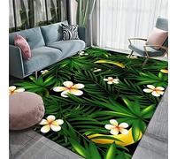 SUNYRDSM Tapis Descente De Lit Chambre Adulte Tapis Lavable en Machine 60x90cm Décoration de Feuilles Vertes Salon Moderne décoration intérieure canapé Tapis insonorisé Tapis Poils Ras