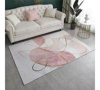 SUNYRDSM Tapis Salle A Manger Tapis Salon Lavable en Machine 70 x 140 cm Pink Peint Courbe décoration Moderne Chambre à Coucher Accessoire Moelleux Tapis Poil Ras