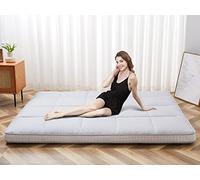SUNYRISY Matelas futon japonais - Matelas de sol épais et pliable - Surmatelas enroulable - Tatami - Pour chaise longue de sol, lit d'invités pour camping, canapé, voiture - Gris - 1 place