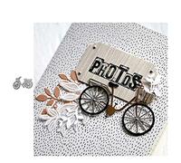 SunYueY Matrices De Coupe, Forme De Vélo Coupe Die Scrapbooking Gaufrage Papier Carte Artisanat Bricolage Pochoir Moule, Rendre Votre Vie Pleine De Bons Souvenirs Argent