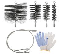 Sunyunze 6 Pièces Kit Ramonage Poêle à Granulé Brosse de Chaudière de Chauffage Brosses de Ramonage Cheminée 30/50/80/150 mm pour Nettoyer Les Cheminées Chaudières Tuyaux