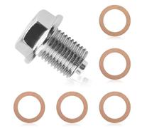 Sunyunze Écrou de Vidange Carter Moteur M14x1.5 Bouchon de Vidange Voiture Magnétique avec 5 Rondelles en Cuivre Universel pour Voitures Motos Bateaux Entretien et Remplacement D’huile