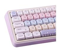 Sunzit Keycaps PBT mignons 135 touches violet MOA Profil Dye-Sub Cute Cat Jeu de touches pour Cherry MX Commutateur ISO/ANSI UK Layout Clavier de jeu mécanique