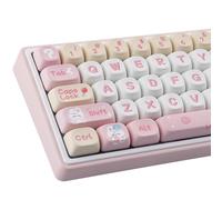 Sunzit MOA Lot de 137 touches en PBT pour clavier de jeu mécanique Motif lapin cochon rose