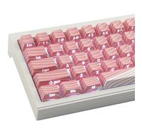 Sunzit PBT Keycaps 136 touches topographiques rose et blanc, protections de clavier personnalisées, profil Cherry, sous-page imprimée, capuchons de touches brillantes tout au long pour les