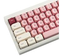 Sunzit PBT Keycaps YMK Lot de 173 touches profilées YMK Rose Blanc Custom Jeu de touches double tir avec 2,75u, 3u, 6,25u et 7u pour interrupteur Cherry MX, disposition ISO ANSI, clavier mécanique