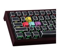 Sunzit PBT Lot de 128 touches personnalisées Cherry Profile Dye-Sub Sketch Noir Brillant à travers les touches imprimées latérales pour commutateurs Cherry MX ISO/ANSI UK Disposition britannique