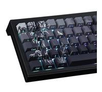 Sunzit Touches latérales imprimées sur le côté dégradé, 135 touches PBT, profil cerise, teinture sous-marine en bambou, pour commutateurs Cherry MX, disposition mécanique ISO/ANSI UK