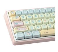 Sunzit Touches PBT - Disposition ANSI et ISO, 129 touches, profil MOA, sublimation de teinte, design mignon, extracteur de touches, compatible avec les commutateurs Cherry MX (104/87/74/61/60)