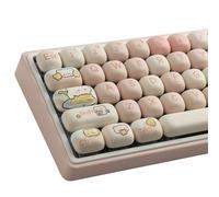 Sunzit Touches PBT - Lot de 129 touches rose mignon avec profil MOG pour commutateurs Cherry MX, disposition ISO/ANSI UK 104/87/74/61 60 clavier de jeu mécanique
