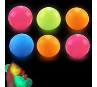 SUNZWO Lot de 8 balles Glorbs - Glow in The Dark Sticky Balls to Throw at Ceiling - Jouets sensoriels - Pour l'autisme, le ADHD, les sacs de fête parfaits pour les enfants