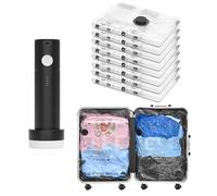 SUOCO Lot de 8 sacs de voyage sous vide pour vêtements, sacs hermétiques avec pompe électrique, rangement de compression pour valise, sac à dos