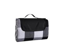 SUODEBYY Natte de Plage Couvertures de Pique-Nique extérieures imperméables | Tapis de plage pliable extra large, panier de camping printemps-été(Black White Grid,200cm X 200cm)