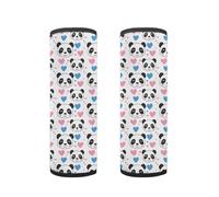 Suohuicp Protection de sécurité pour voiture pour enfant - Coussin de ceinture de sécurité pour enfant - Accessoire - Océan Dinosaure Panda Tortue Sirène (Panda Heart Parade)