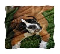 suojapuku Couverture en Polaire Couverture en Microfibre légère,Chien Boxer sur l'herbe,Couvertures de lit Douillet 59.0x51.1