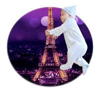 suojapuku Tapis Ronds,Tapis Moyens,Tapis lavables,Ville Paris Tour Eiffel,Tapis pour Chambre à Coucher,Salon,Tapis antidérapant