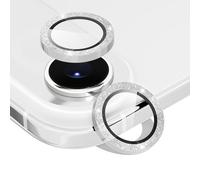 Suoman Lot de 2 protections d'objectif d'appareil photo iPhone 17 Air - Paillettes indépendantes en métal et cristal trempé - Forte adhérence - N'affecte pas les prises de vue de nuit - Argenté