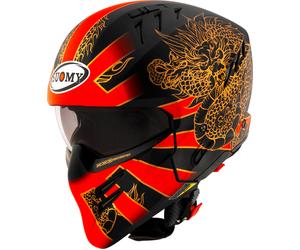 Suomy Armor Dragon, casque modulaire L Mat Noir/Rouge/Or Mat Noir/Rouge/Or