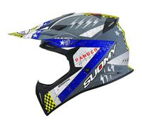 Suomy X-Wing Jetfighter, casque à croix M Mat Gris/Jaune/Blanc/Bleu Mat Gris/Jaune/Blanc/Bleu