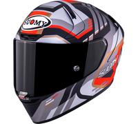 Suomy SR-GP Evo Infrared Casque, Gris/Rouge/Noir, Taille M (57/58)