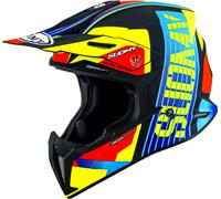 Suomy X-Wing Amped E06 Casque de motocross, noir-bleu-jaune, taille XS