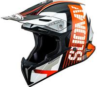 Suomy X-Wing Amped E06 Casque de motocross, Noir/Blanc/Orange, Taille M (57/58)