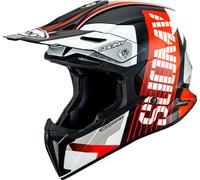 Suomy X-Wing Amped E06 Casque de motocross, Noir/Blanc/Rouge, Taille S (55/56)