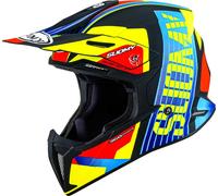 Suomy X-Wing Amped E06 Casque de motocross, noir/bleu/jaune, Taille S (55/56)