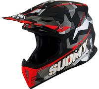 Suomy X-Wing Camouflager, casque à croix M Mat Noir/Gris/Rouge Mat Noir/Gris/Rouge