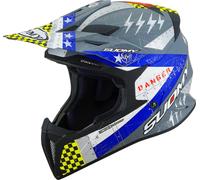 Suomy X-Wing Jetfighter E06 Casque de motocross, Gris mat/bleu, Taille XL (61/62)
