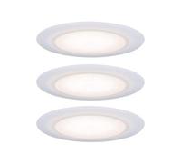 Paulmann - Suon / 99940 - Spot LED encastrable rond - Avec 3 x 6,5 W - IP44 - Dimmable - En satin - Blanc - Spot encastrable - 2700 K [Classe énergétique A++] Blanc G
