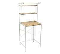 SUONTY Étagère pour machine à laver, étagère à 3 niveaux, étagère de salle de bain peu encombrante, multifonctionnelle, très résistante, blanche